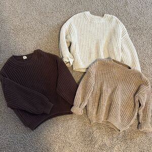Goumi Kids Chunky Knit Sweaters - set of 3